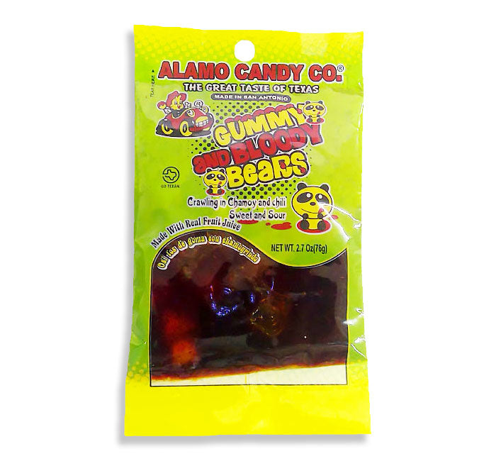 Alamo Candy Gummy And Bloody Bears In Chamoy & Chili Sweet & Sour Sauce