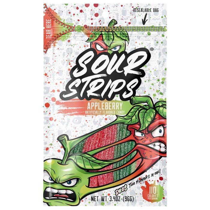 Sour Strips Duos Appleberry Flavored Peg Bag 96 g x 12