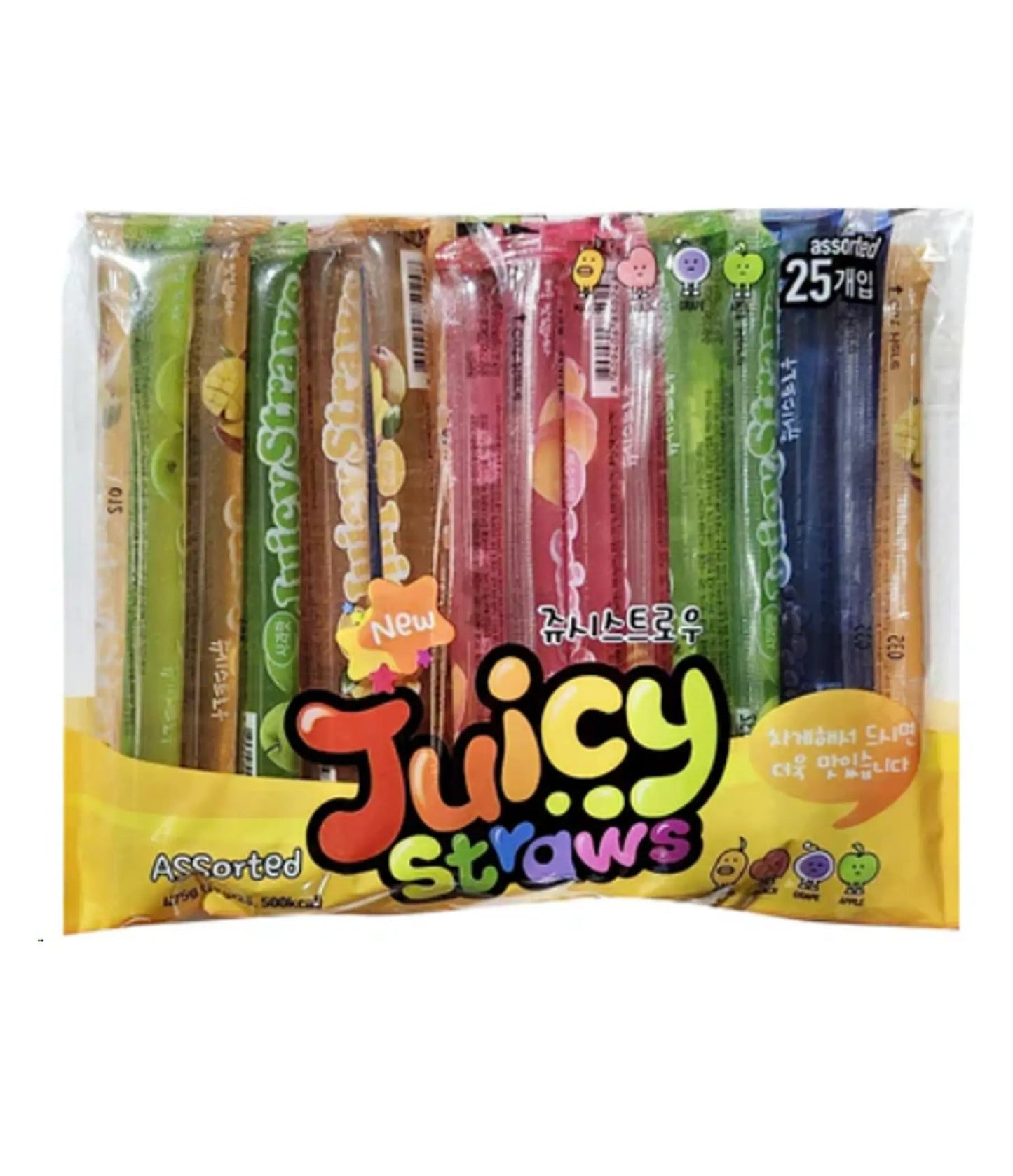 Juicy Straw Jelly (Apple+ Grape+ Mango+ Peach) 12/25/19g