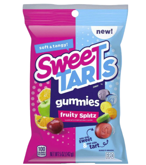 SweeTarts Gummies Fruity Splitz 5oz Peg Bag