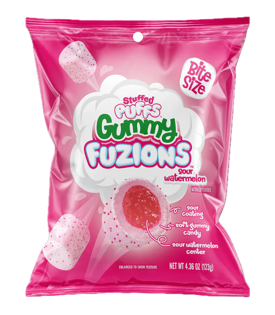 Stuffed Puffs Gummy Fuzions Sour Watermelon 4.23oz 1/8ct