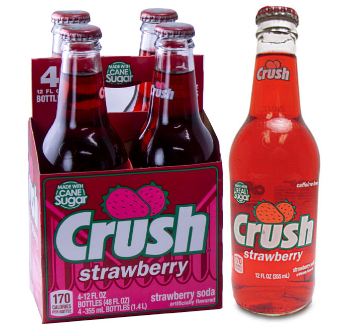 Crush Strawberry Soda with Real Cane Sugar