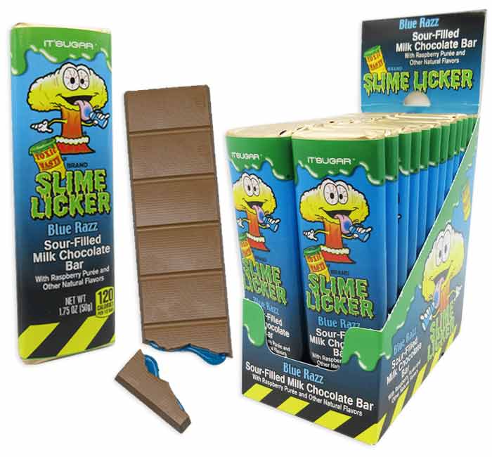 Toxic Waste Slime Licker Choc Bar Blue Razz 1.75oz