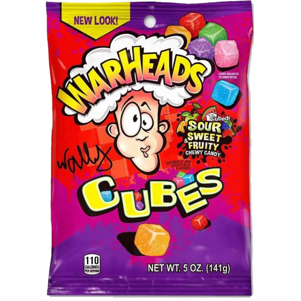 Warheads Sour Chewy Cubes 142g Peg Bag
