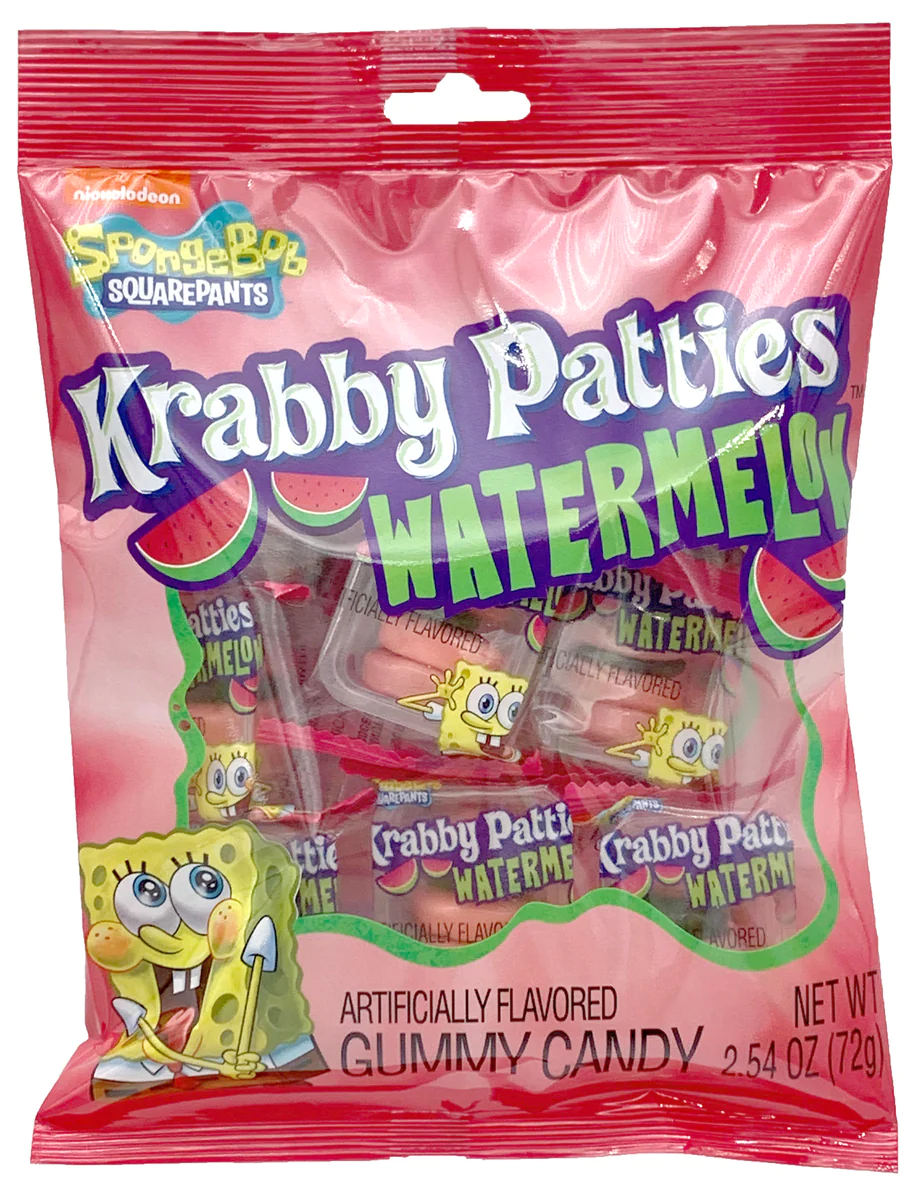 FRANKFORD SPONGEBOB GUMMY KRABBY PATTIES WATERMELON PEG BAGS 72g