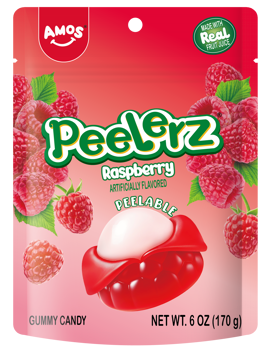 Amos Peelerz Gummy Raspberry 170g x 12
