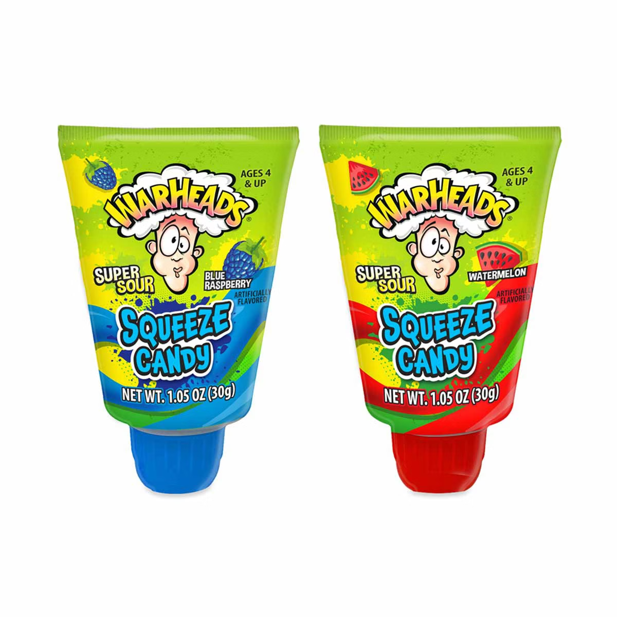 Warheads Sour Squeeze Candy (Watrmin/Bluerasp)1.05oz.x 10