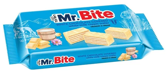 Mr Bite White Chocolate Coated Wafer Milk Cream