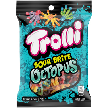 Trolli Peg Bag Sour Brite Octopus 120g x 12
