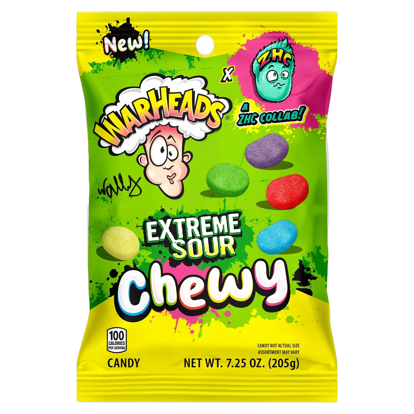 Warheads Extreme Sour Chewy 4.5 Oz. Peg Bag 1/12ct