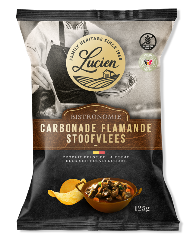 Lucien Flemish Stew Chips 125g x 10