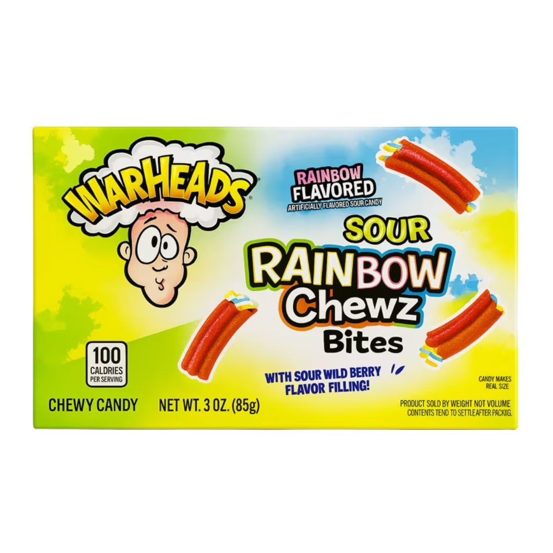 Warheads Rainbow Chewz Bites Theater Box 3oz x 12