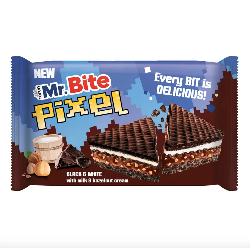 Mr Bite Pixel Dark Wafer White & Hazelnut Cream