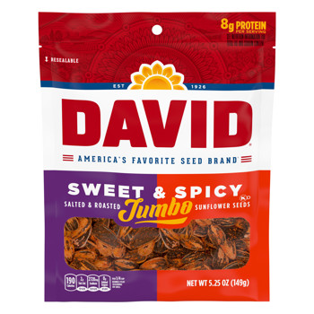 Davids Jumbo Sunflower Seeds Sweet & Spicy 149g x 12