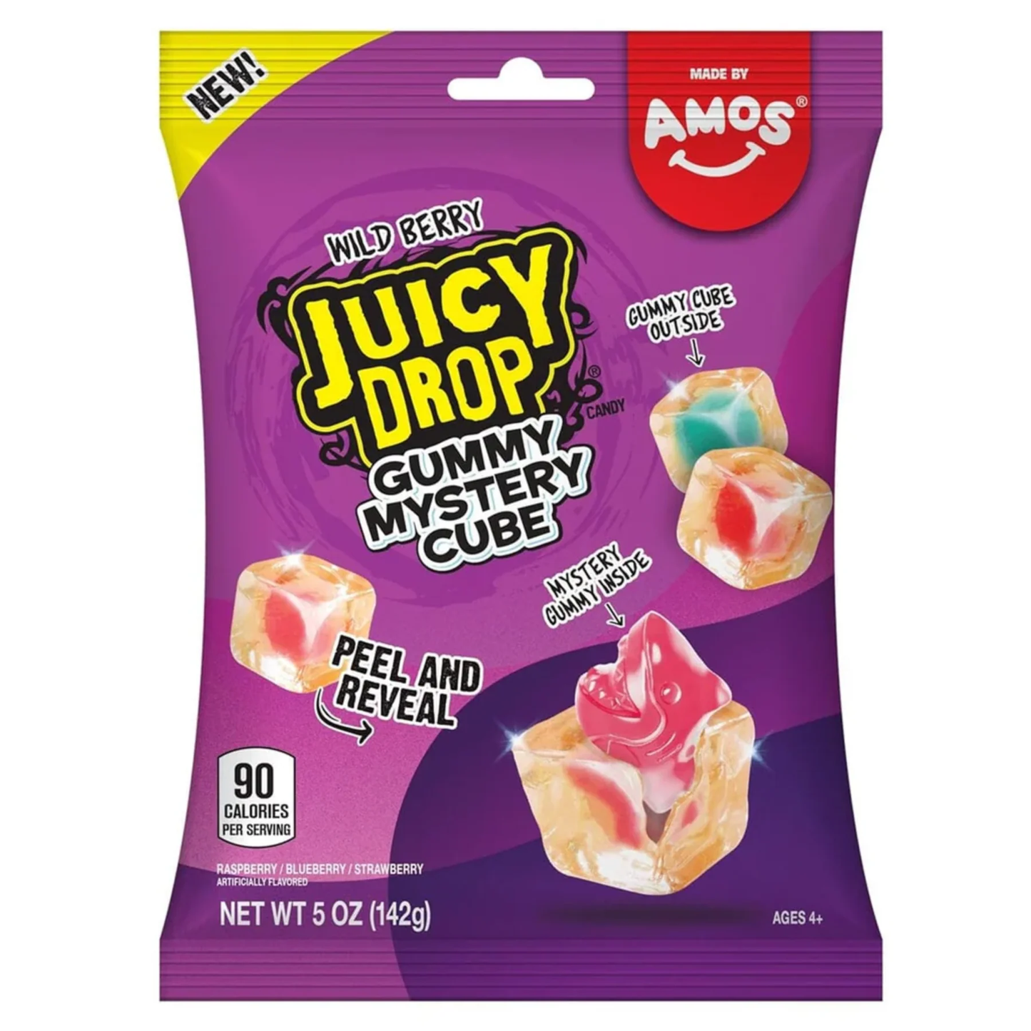Juicy Drop Gummy Mystery Cube Wild Berry Peg 142g x 12