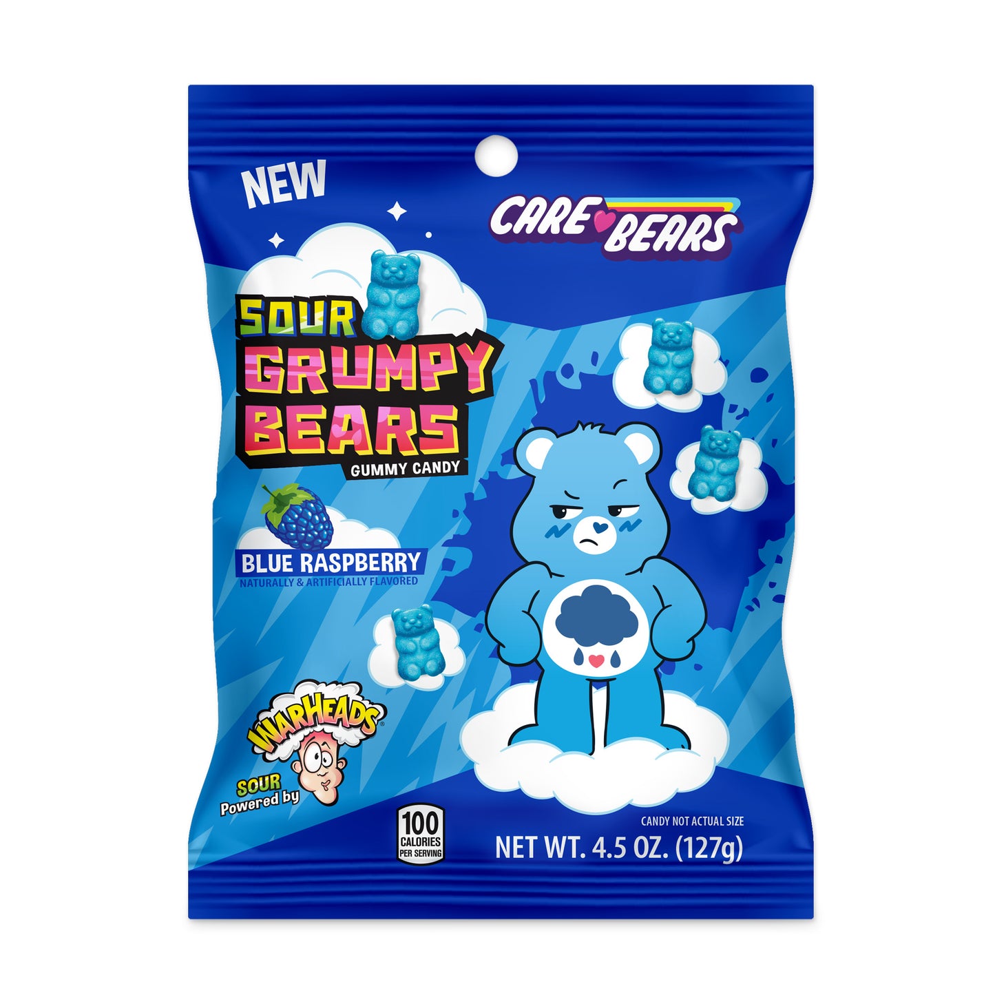 Warheads Sour Grumpy Bears Blue Raspberry