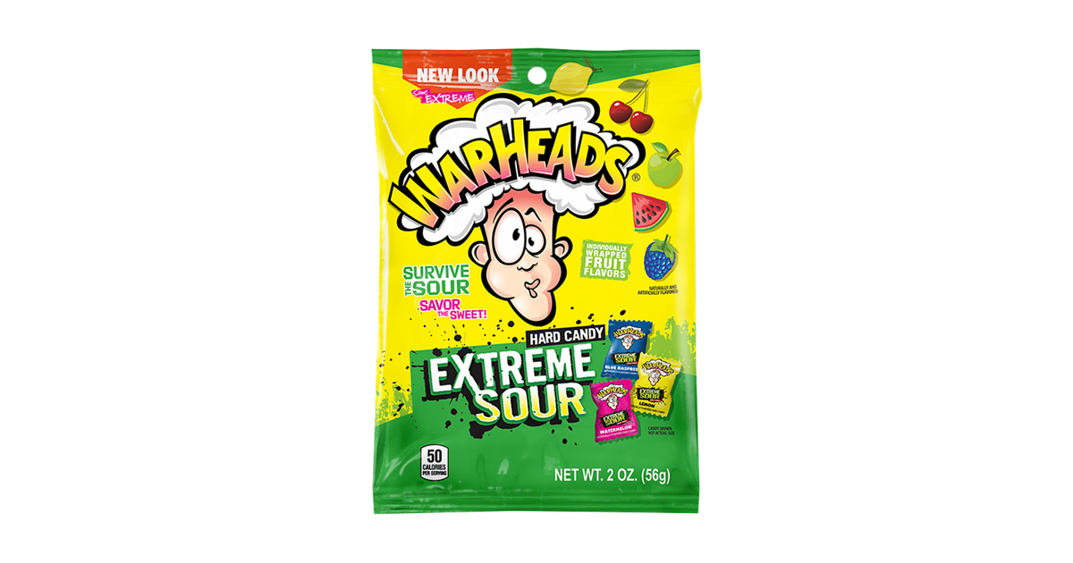 Warheads Extreme Sour Hard Candy Peg Bag 2oz