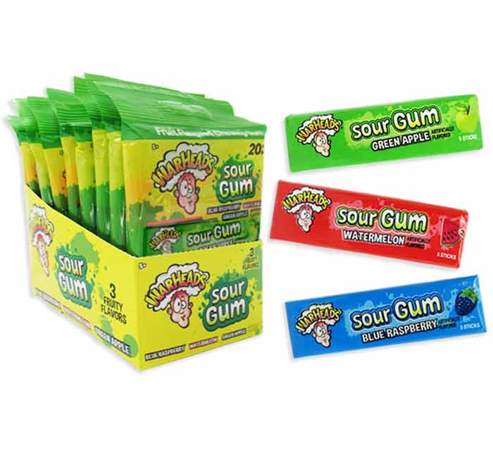 Warheads Sour Gum 4pk Peg Bag