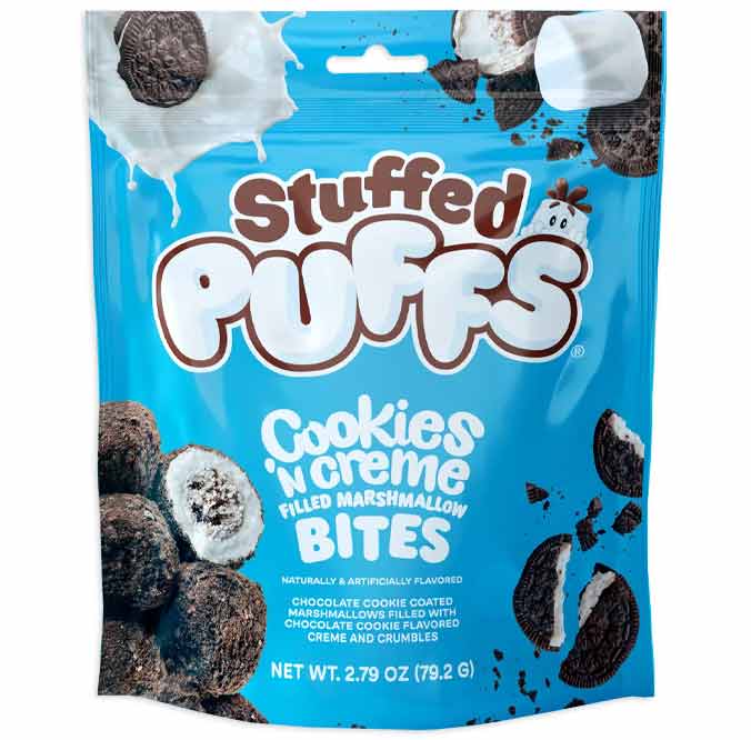 Stuffed Puffs Cookies N Creme Bites Marshmallow Filled 76g