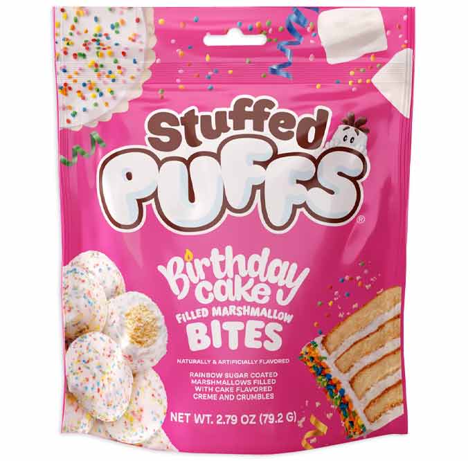 Stuffed Puffs Birthday Cake Bites Marshmallow Filled 76g