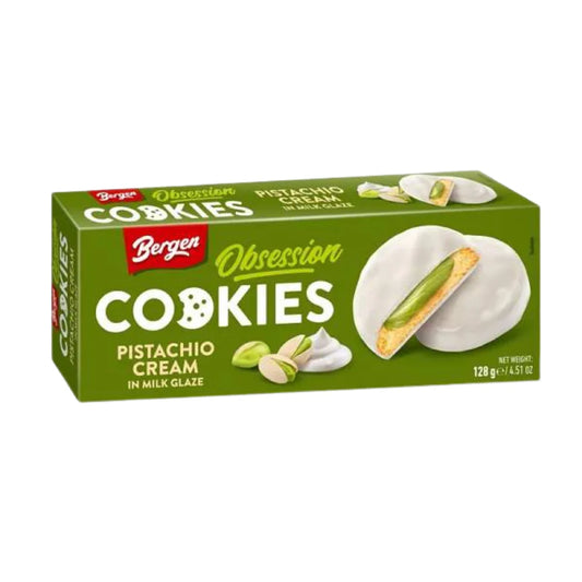 Bergen Obsession Cookies Pistachio cream in White Glaze 128g