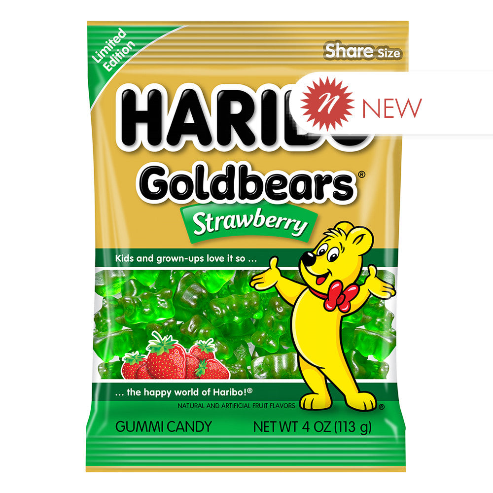 Haribo Peg Bag Gold Bears Strawberry 4oz