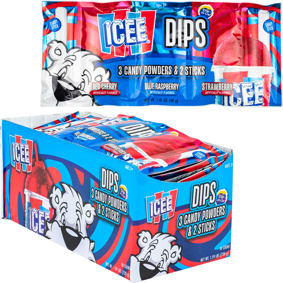 Icee 3pk Dips Candy Powders/Stick 1.41oz