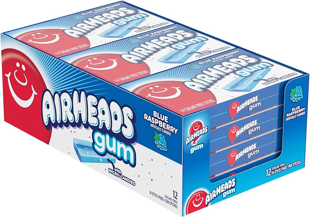 Perfetti Airheads Gum Blue Raspberry 1.185oz