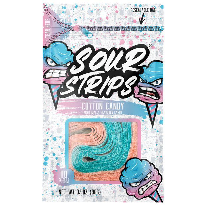 Sour Strips Cotton Candy Flavored Peg Bag 96 g x 12