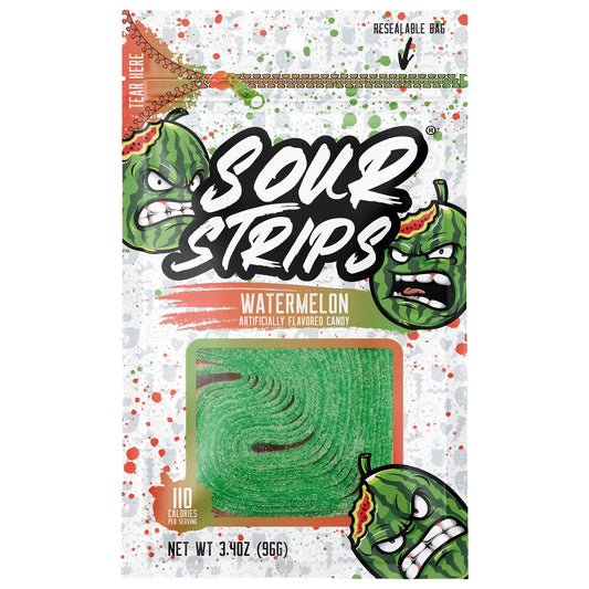 Sour Strips Watermelon Flavored Peg Bag 96 g x 12