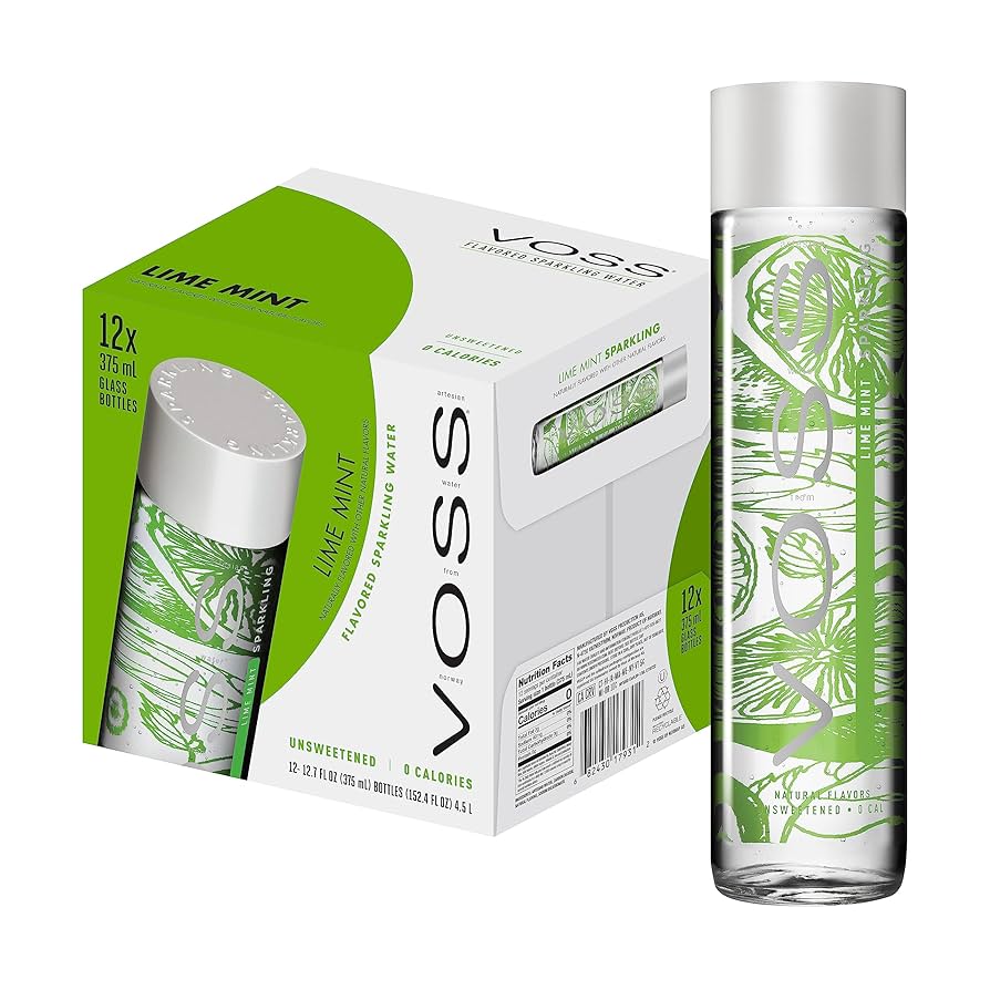 Voss Flavoured Lime Mint Glass 375ml