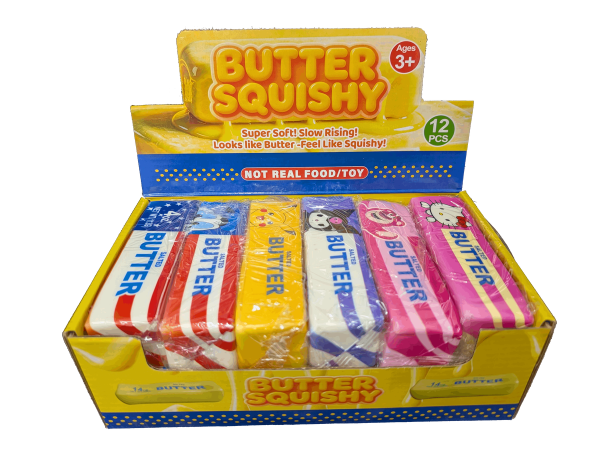 Butter Squishy Toy 12 Pack (Assorted Colours)