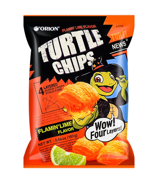 Orion Turtle Chips Flaming Lime 160g