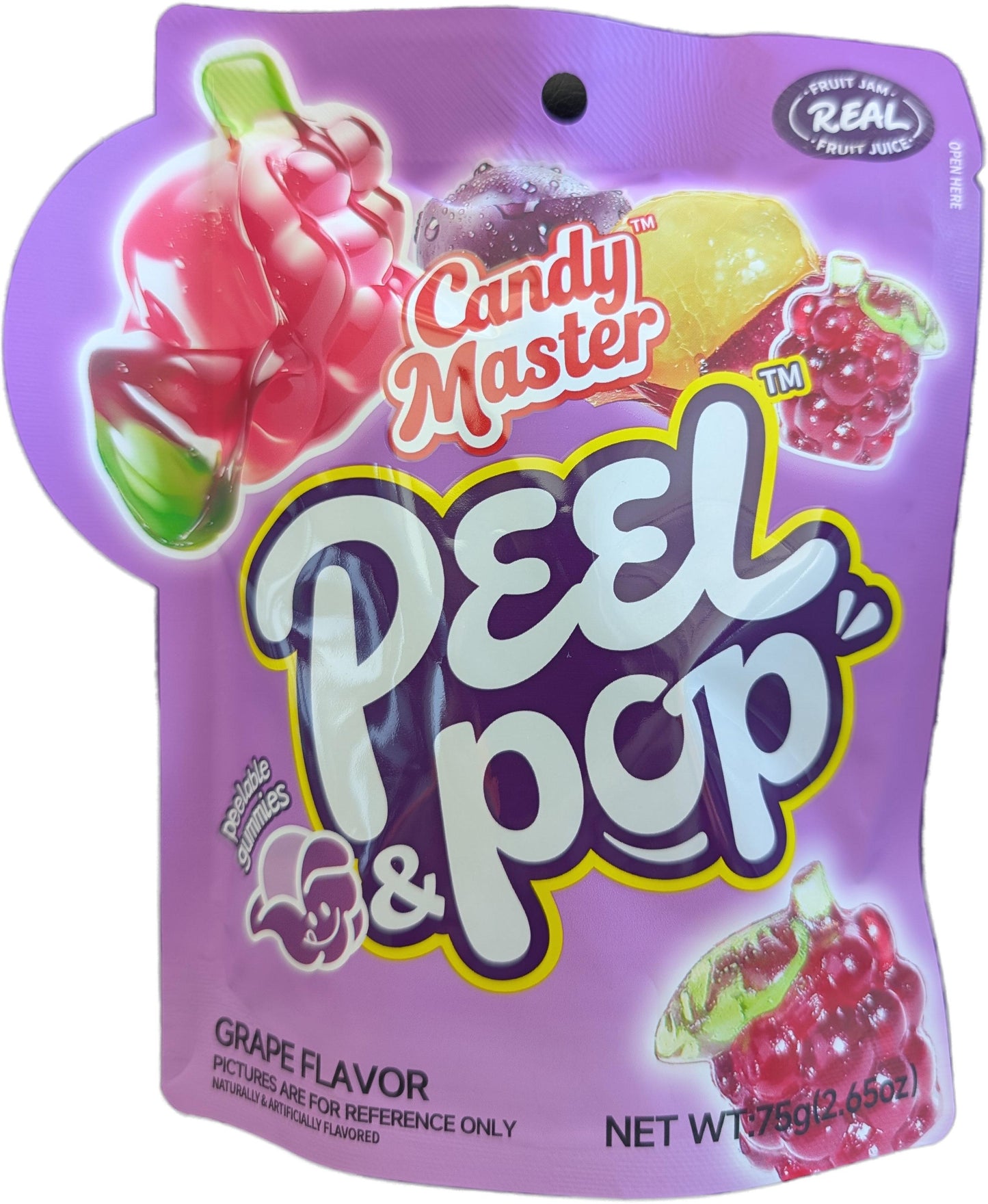 Candy Master Peel & Pop Grape 75g x 12