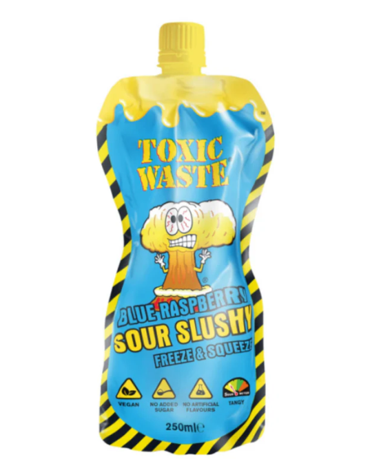 Toxic Waste Blue Raspberry Slushy Pouch 250ml