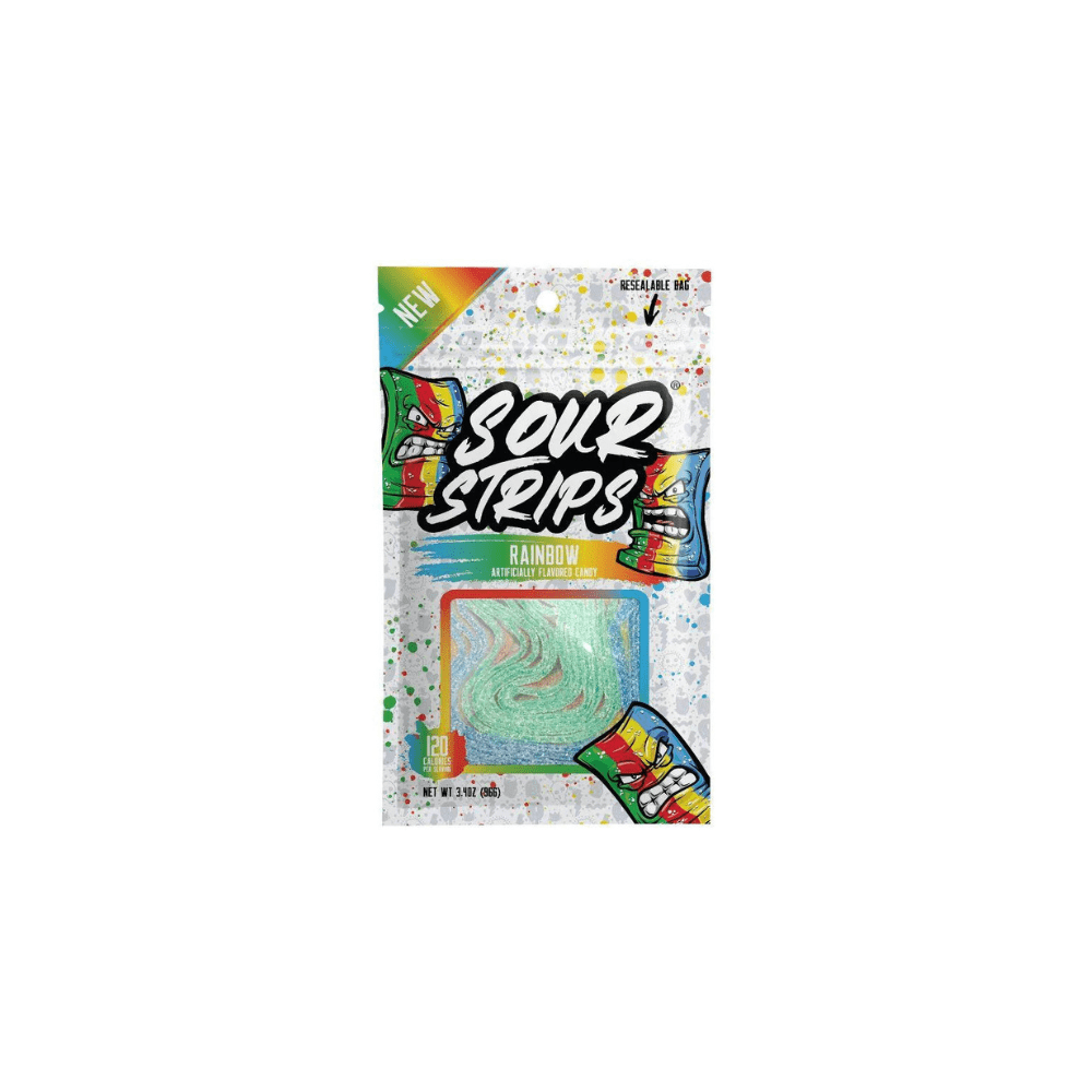 Sour Strips Peg Bag Rainbow Flavored 96 g x 12