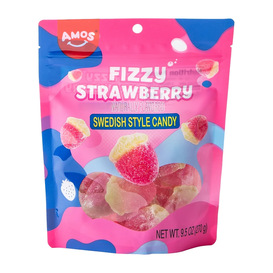Amos Swedish Peg/Sub Fizzy Strawberry 270 g x 12