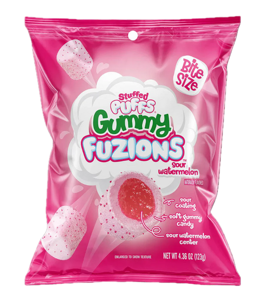 Stuffed Puffs Gummy Fuzions Sour Watermelon 4.23oz 1/8ct