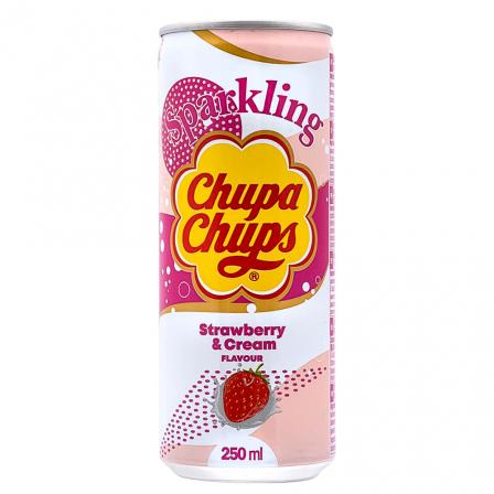 Chupa Chups Sparkling Soda Strawberry Cream 250ml