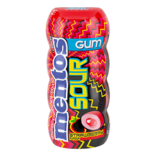 Perfetti Mentos Gum Bottle SF Sour Strawberry