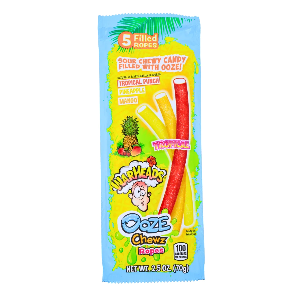 Warheads Ooze Chewz Tropical Ropes 70g