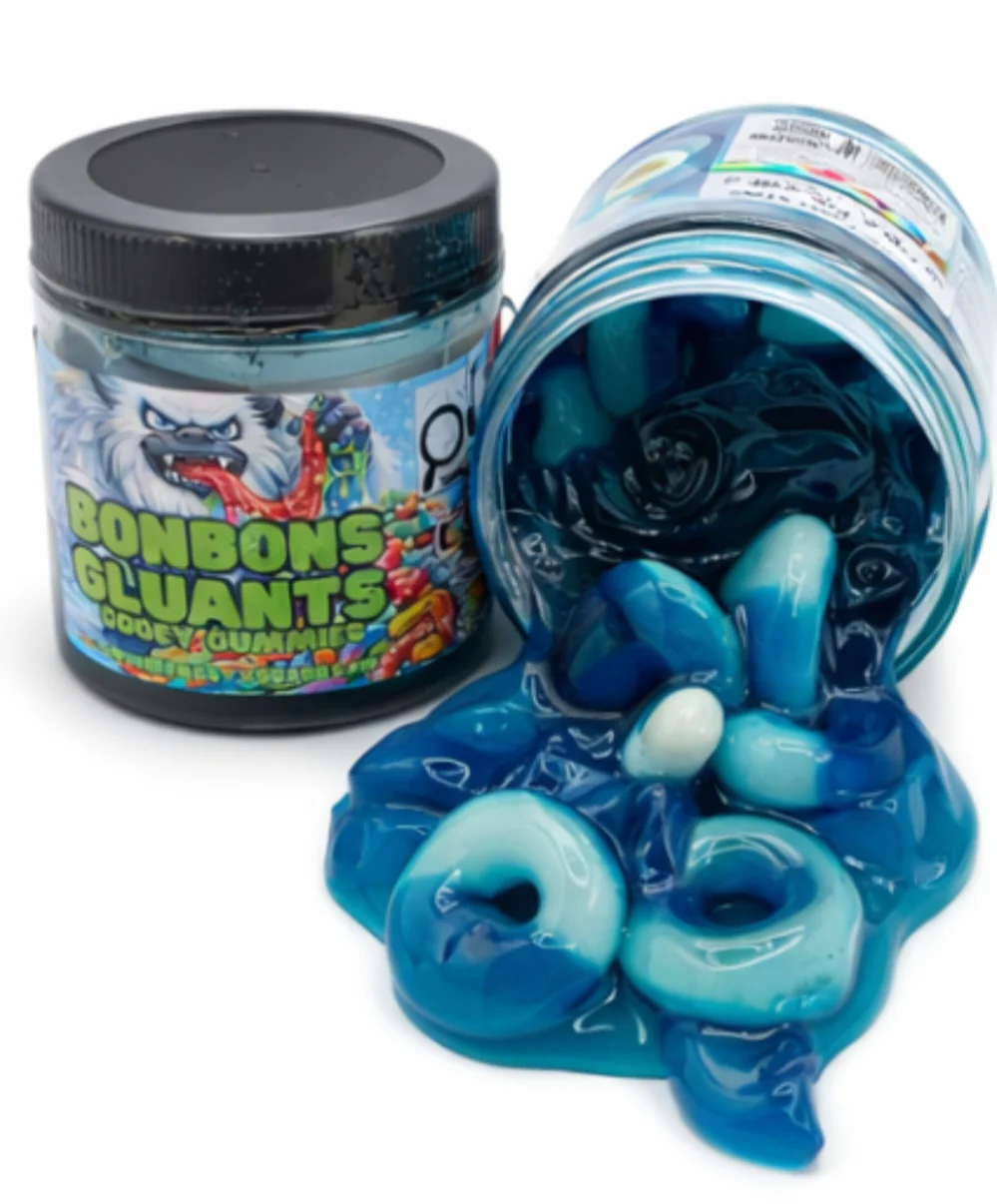 Bonbons Gluants Framboise Bleue 300g (6 pots)