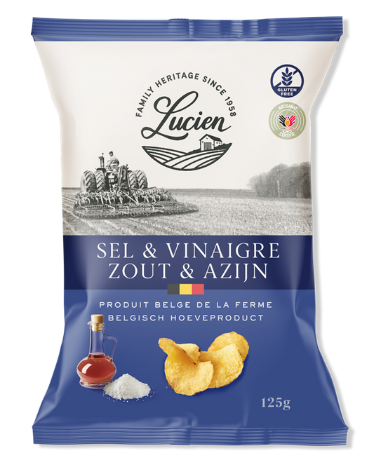 Lucien Salt & Vinegar Chips 125g x 10