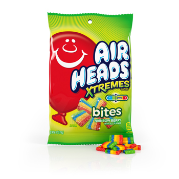 Airheads Bag Xtremes Bites Rainbow Berry 6oz x 12