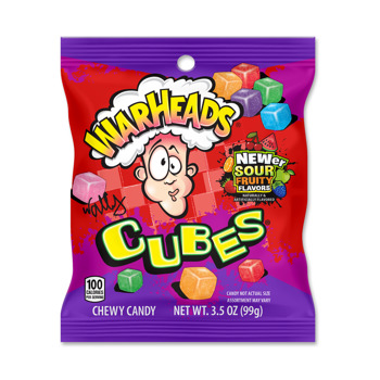 Warheads Cubes Value Peg Bag 99g x 12