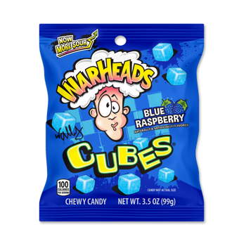 Warheads Blue Raspberry Cubes 99 g x 12
