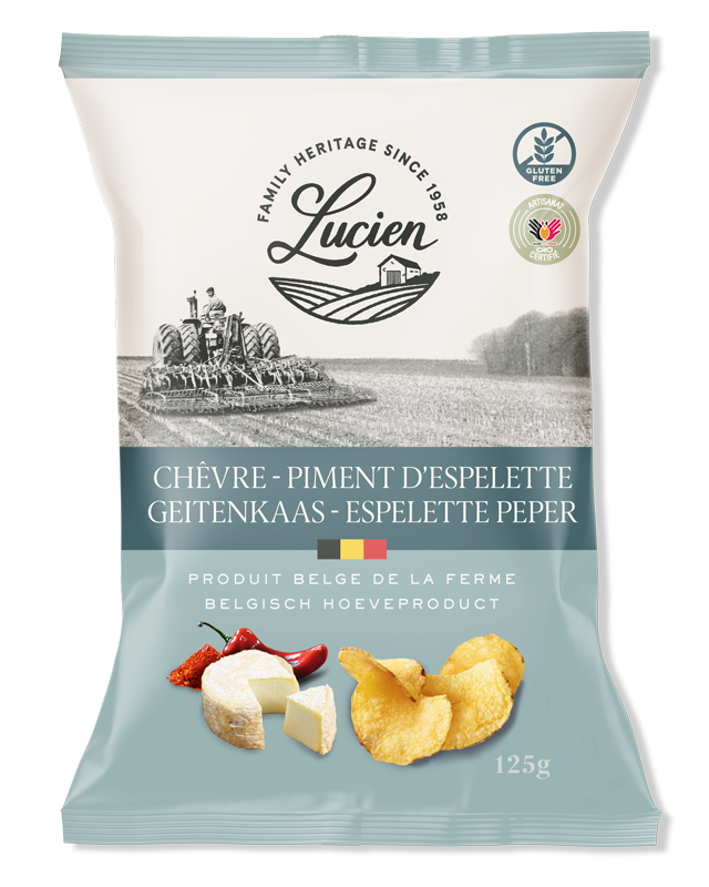 Lucien Goat Cheese & Chili Chips 125g x 10