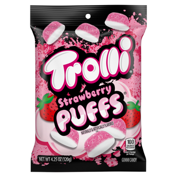 Trolli Peg Bag Strawberry Puff 120g x 12