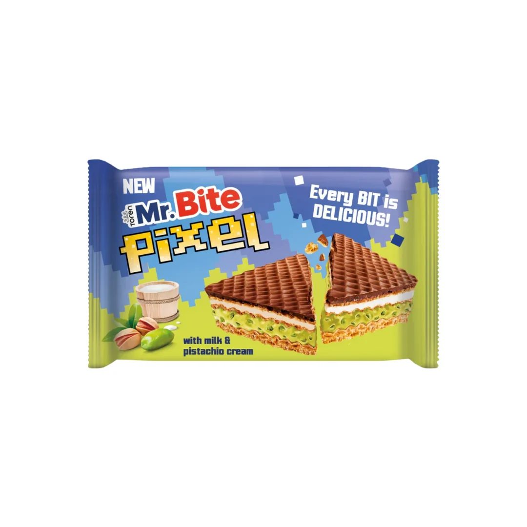 Mr Bite Pixel Wafer White & Pistachio Cream