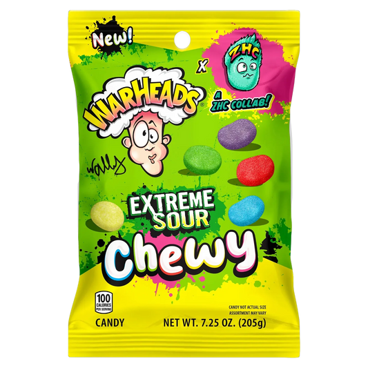 Warheads Extreme Sour Chewy 4.5 Oz. Peg Bag 1/12ct